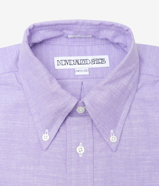 INDIVIDUALIZED SHIRTS ''VTG SLUB CHAMBRAY (CLASSIC FIT BUTTON DOWN SHIRTS)'' (LILAC)