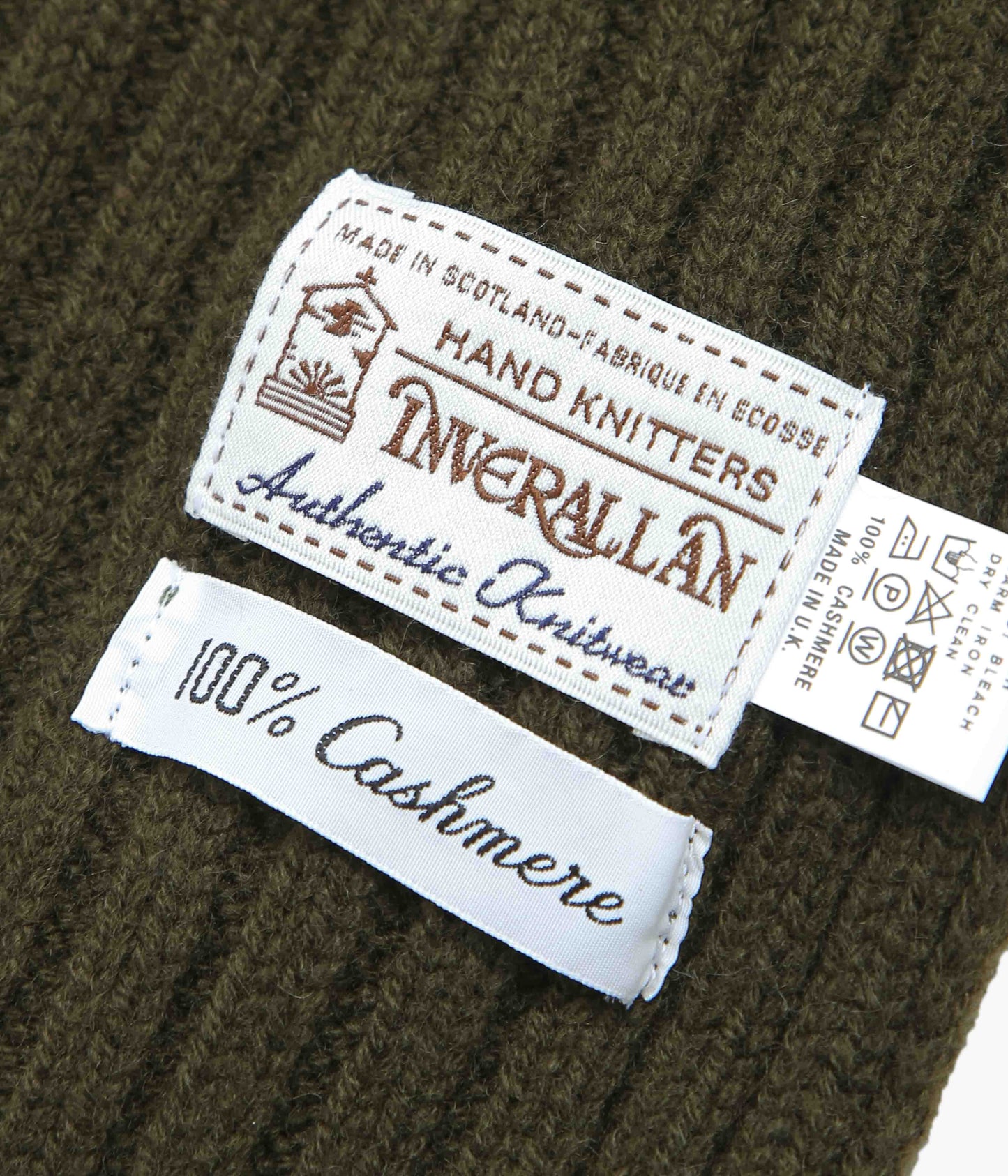 INVERALLAN ''CASHMERE RIB SCARF'' (MILITARY)