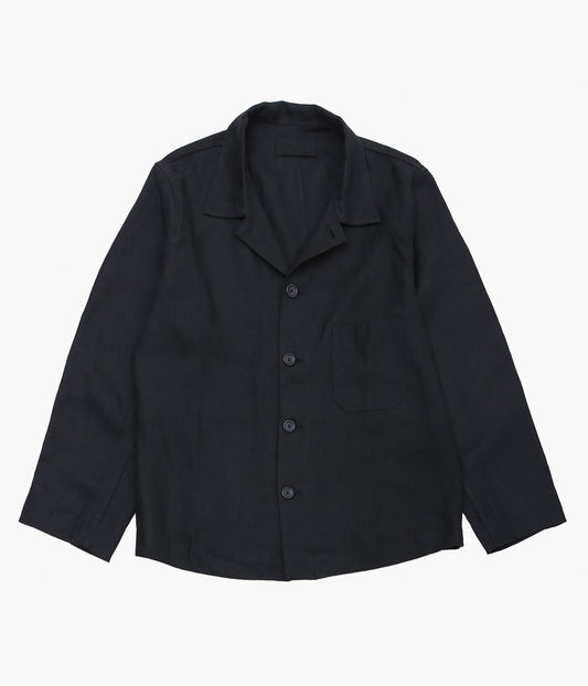 JAMES COWARD ''TRANSPORT SHIRT / WELTERWEIGHT BELGIAN LINEN'' (BLACK)