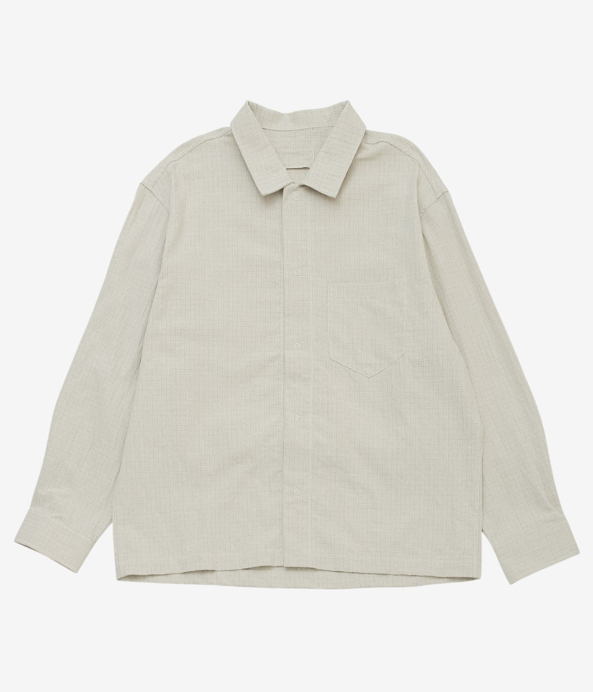 JAMES COWARD ''WORKSHOP SHIRT｜COTTON LINEN GINGHAM'' (NATURAL GRID)