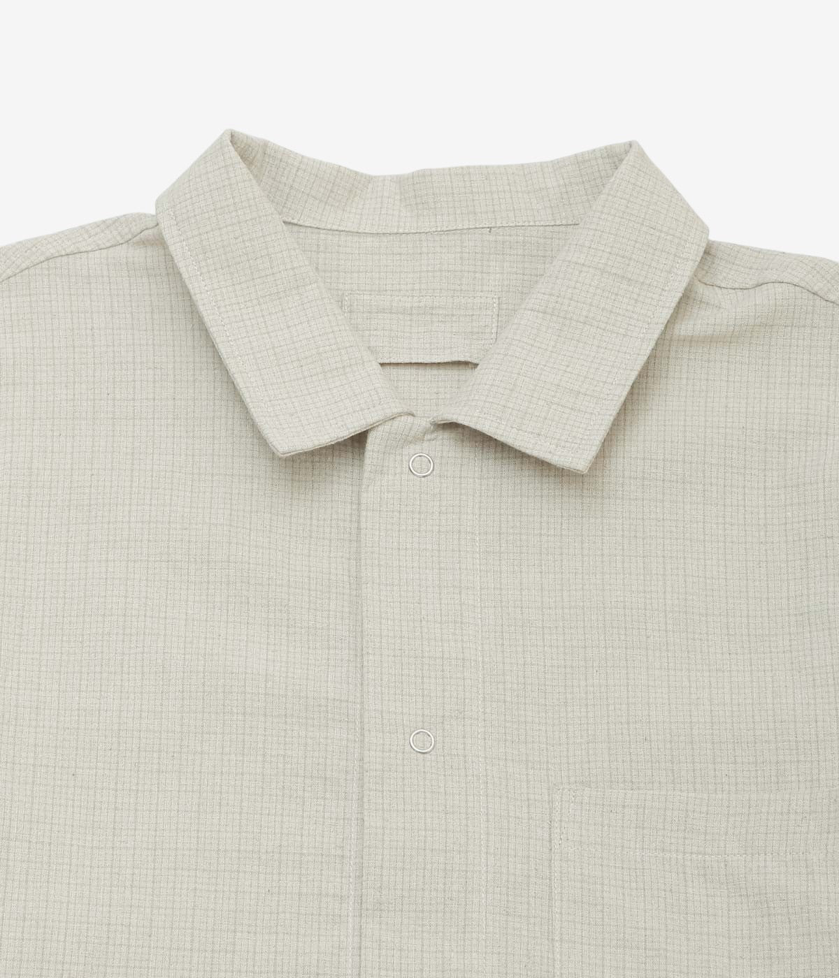 JAMES COWARD ''WORKSHOP SHIRT｜COTTON LINEN GINGHAM'' (NATURAL GRID)
