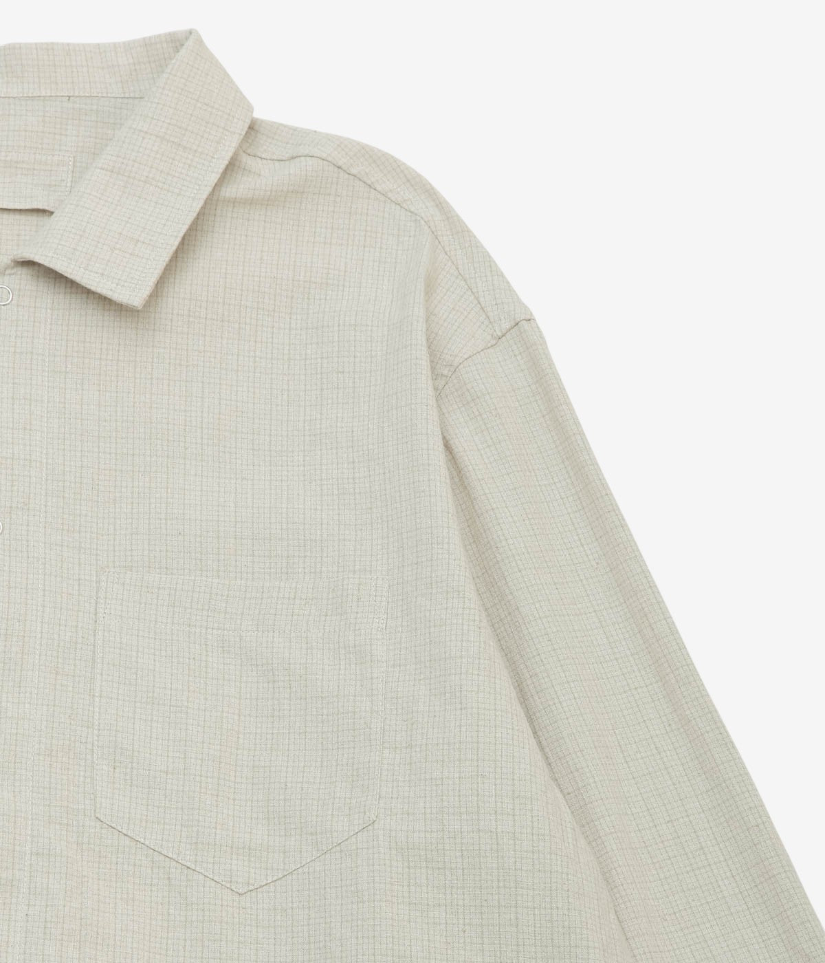 JAMES COWARD ''WORKSHOP SHIRT｜COTTON LINEN GINGHAM'' (NATURAL GRID)