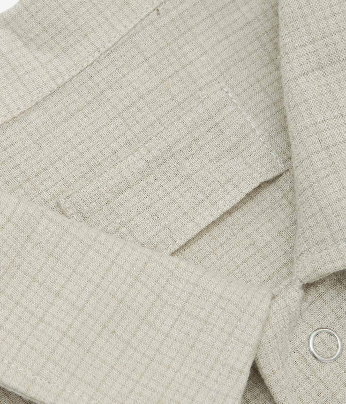 JAMES COWARD ''WORKSHOP SHIRT｜COTTON LINEN GINGHAM'' (NATURAL GRID)