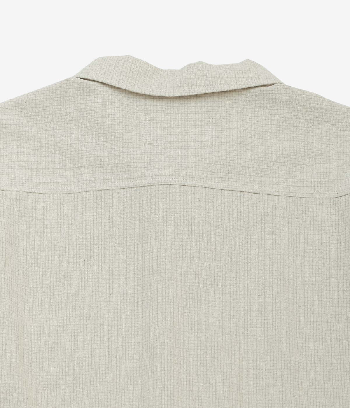 JAMES COWARD ''WORKSHOP SHIRT｜COTTON LINEN GINGHAM'' (NATURAL GRID)