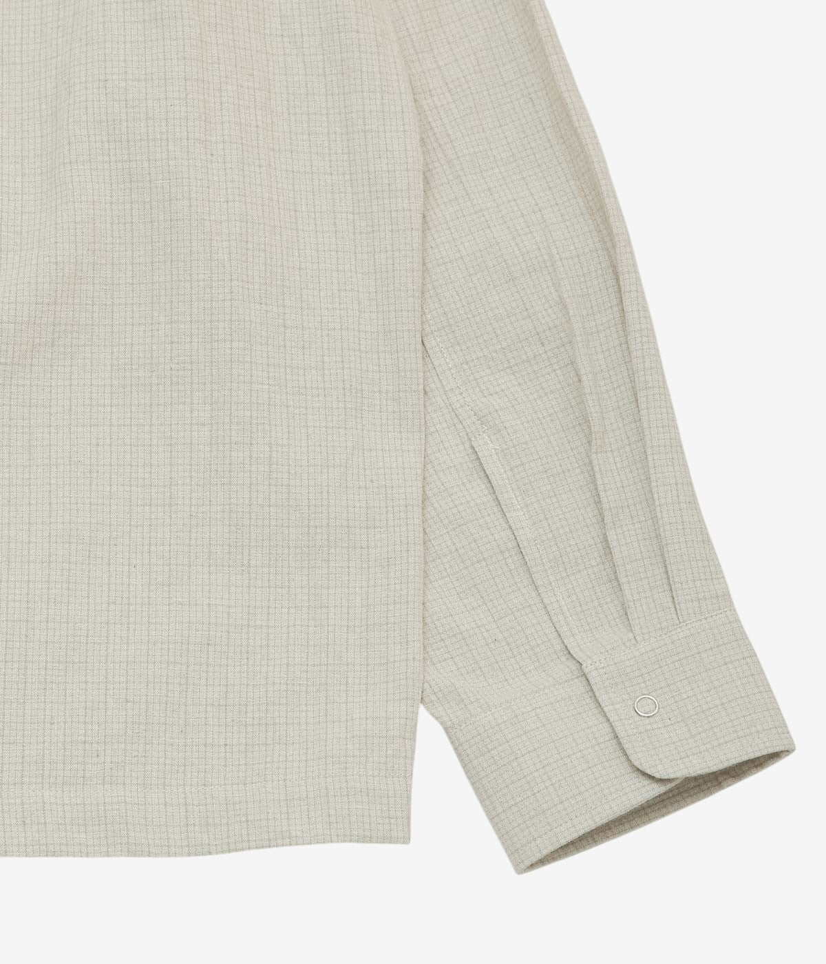 JAMES COWARD ''WORKSHOP SHIRT｜COTTON LINEN GINGHAM'' (NATURAL GRID)