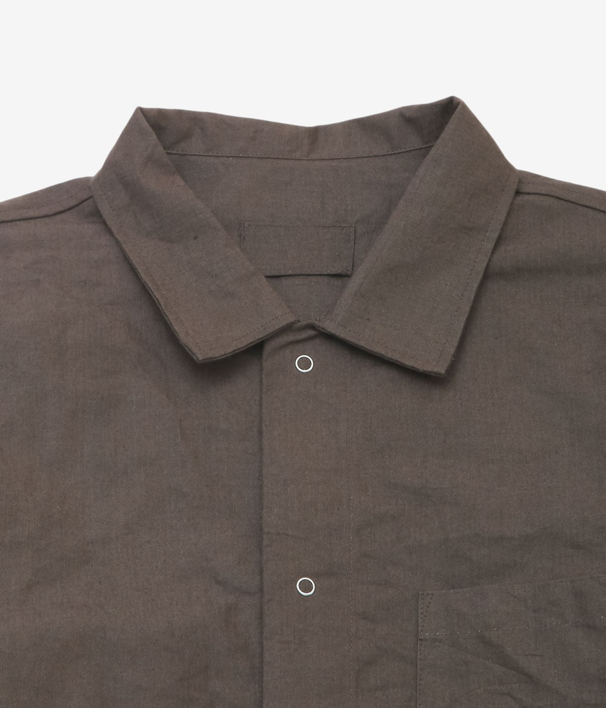 JAMES COWARD "WORKSHOP SHIRT｜ LINEN WASHI" (DARK BROWN)