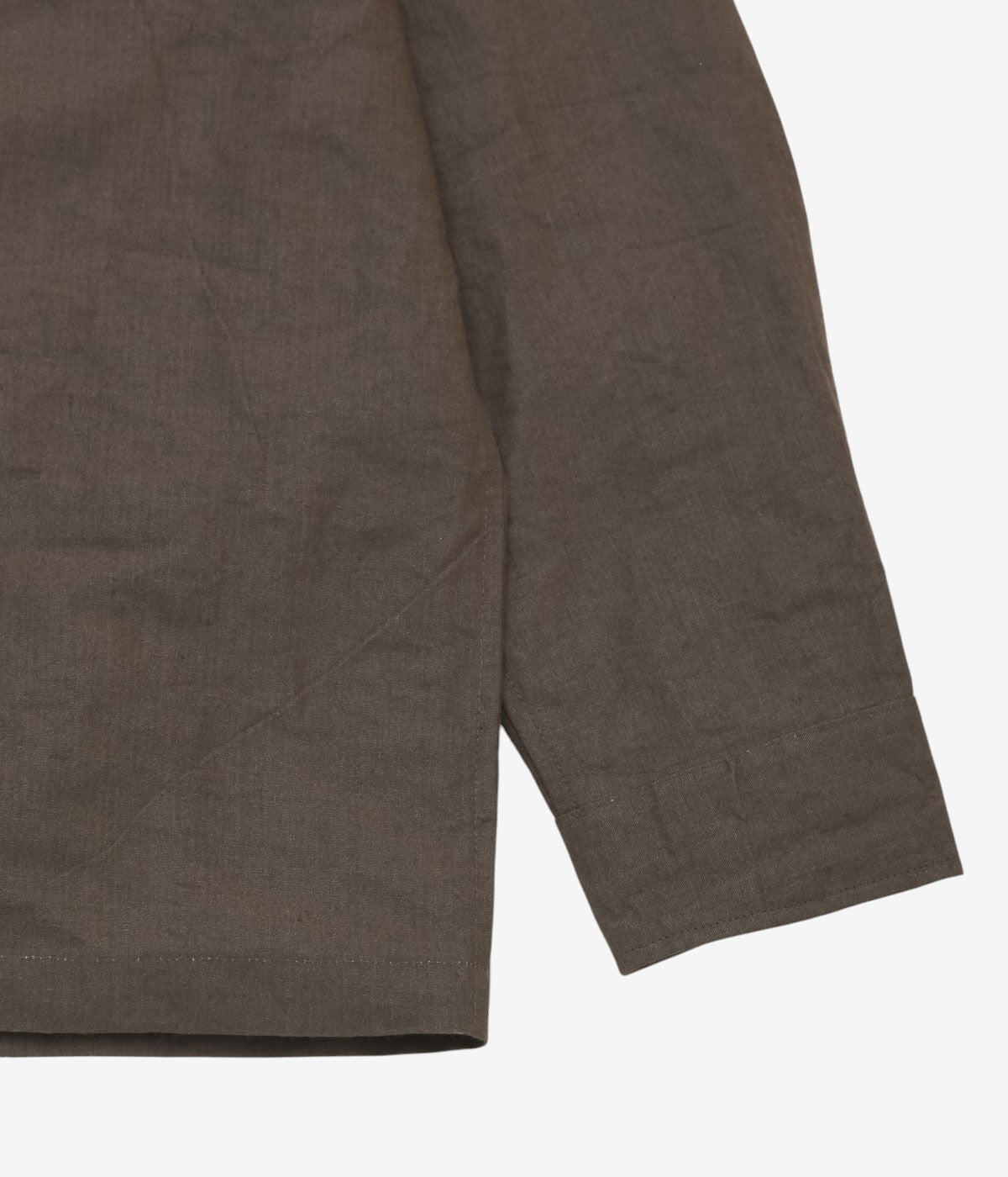 JAMES COWARD "WORKSHOP SHIRT｜ LINEN WASHI" (DARK BROWN)