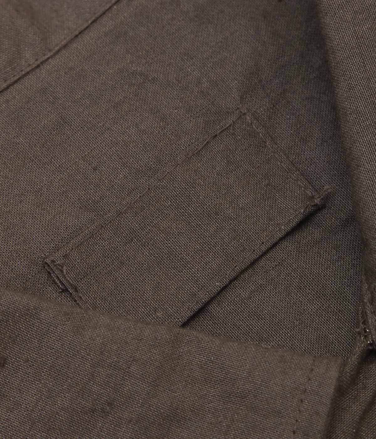JAMES COWARD "WORKSHOP SHIRT｜ LINEN WASHI" (DARK BROWN)