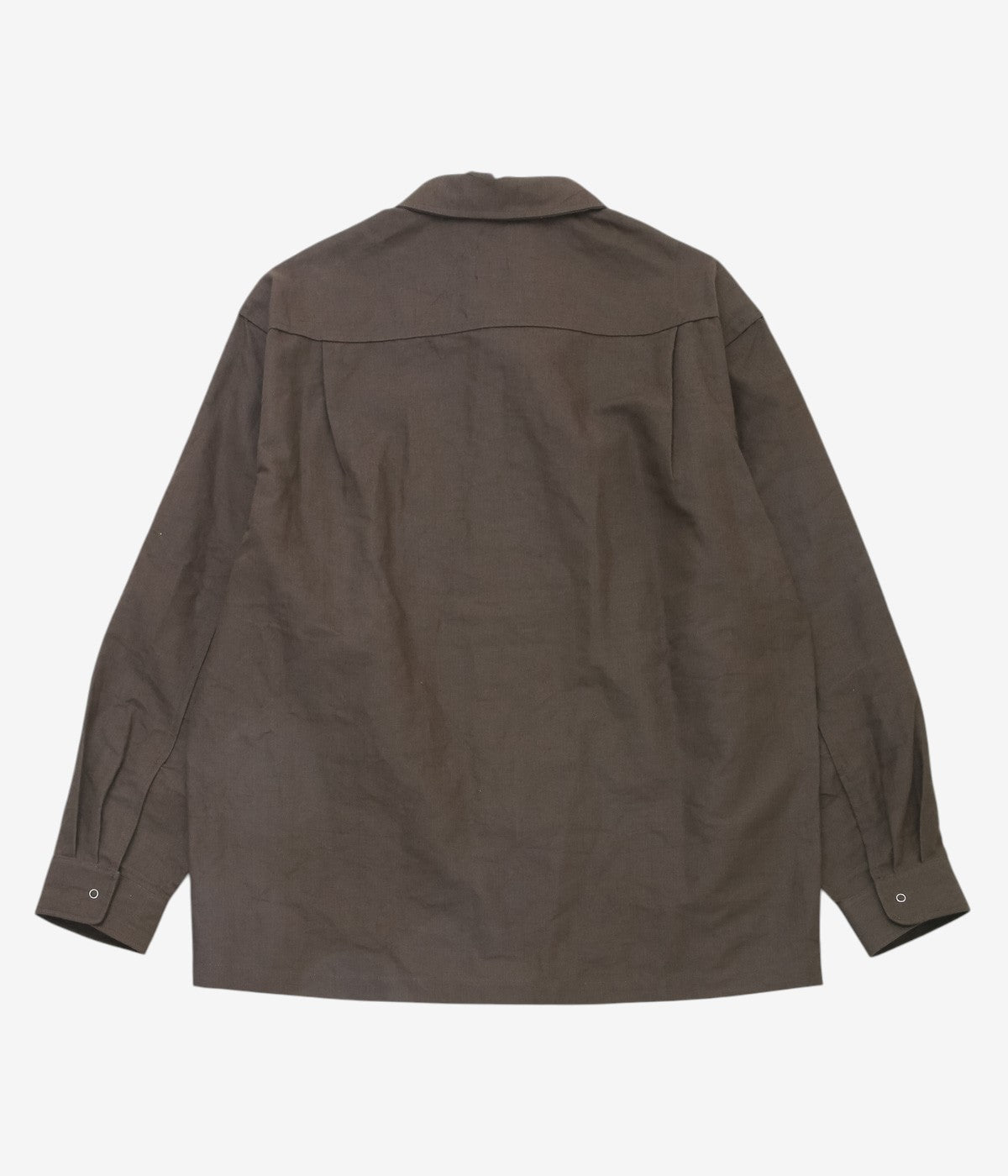 JAMES COWARD "WORKSHOP SHIRT｜ LINEN WASHI" (DARK BROWN)