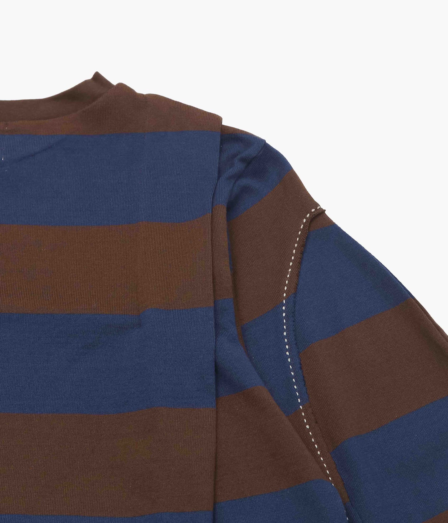 JONNLYNX ''BORDER RUGBY SLEEVE TEE'' (NAVY×BROWN)