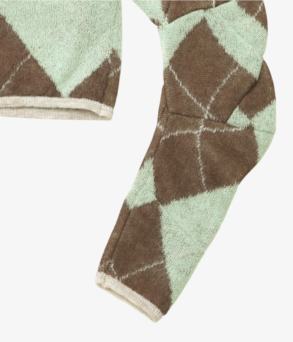 JONNLYNX ''LUMPY ARGYLE CARDIGAN'' (GREEN MIX)