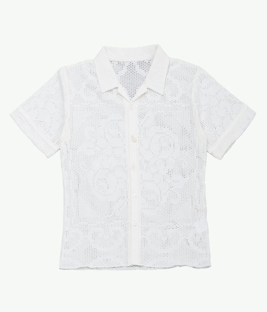 JONNLYNX ''MESH FLOWER SHIRTS''(WHITE)