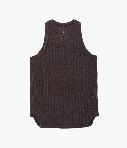 JONNLYNX ''MESH FLOWER TANK''(BROWN)