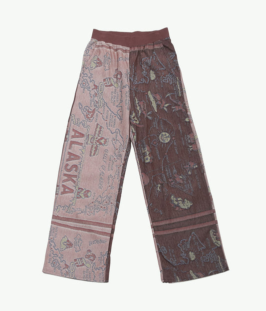 JONNLYNX ''SOUVENIR MAP PANTS''(BOURDEAX PINK MIX)