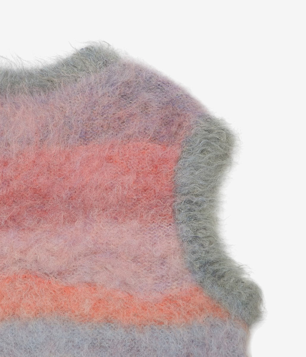 KOTA GUSHIKEN ''ABSTRACT SUNSET MOHAIR VEST'' (PURPLE(TWILIGHT))