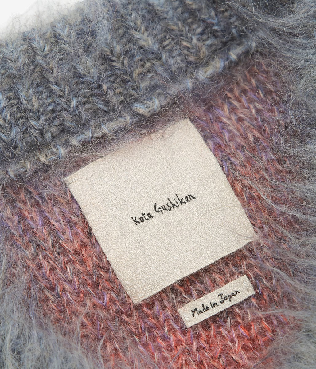 KOTA GUSHIKEN ''ABSTRACT SUNSET MOHAIR VEST'' (PURPLE(TWILIGHT))