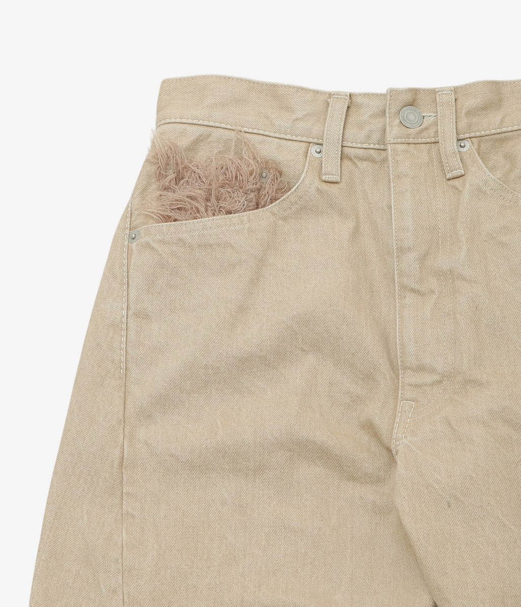 KOTA GUSHIKEN ''GU VIBES RED WITH SELVEDGE-ISH CROCHET STITCHES'' (BEIGE)