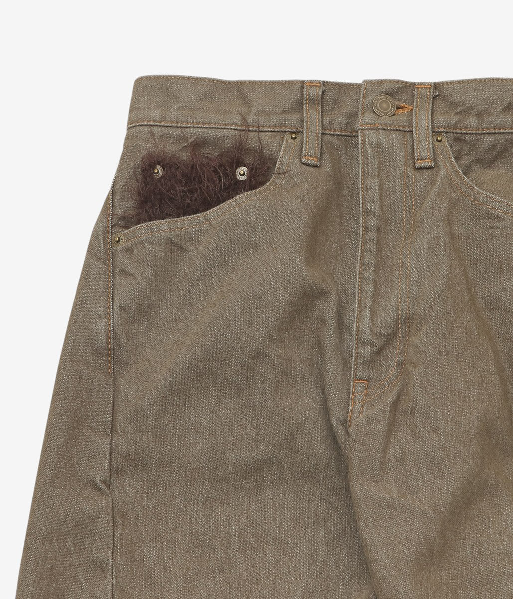 KOTA GUSHIKEN ''GU VIBES RED WITH SELVEDGE-ISH CROCHET STITCHES'' (브라운)