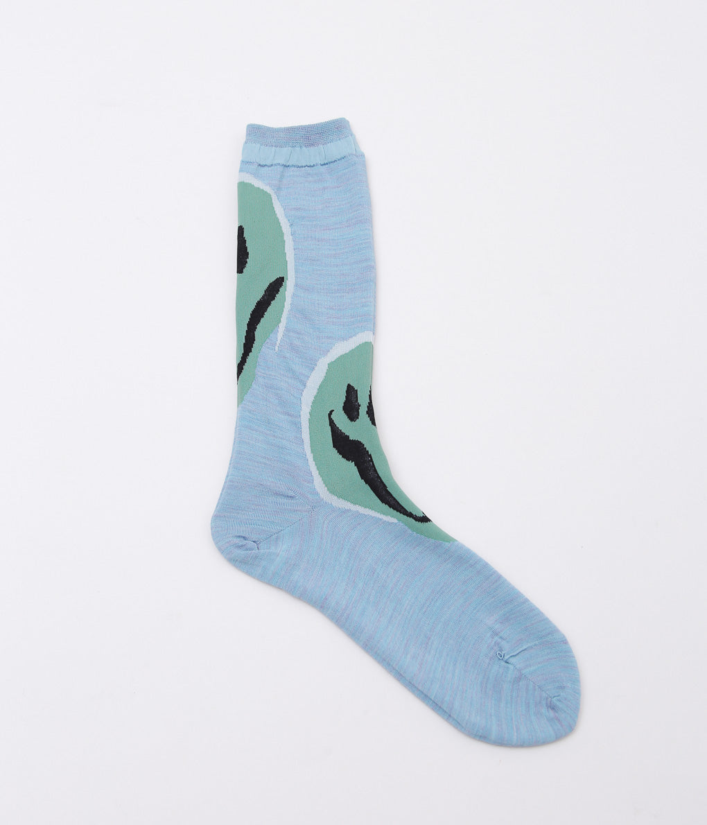 KOTA GUSHIKEN ''MELTED SMILE WITH FRIZBEE REVERSIBLE SOCKS''(LIGHT BLUE)