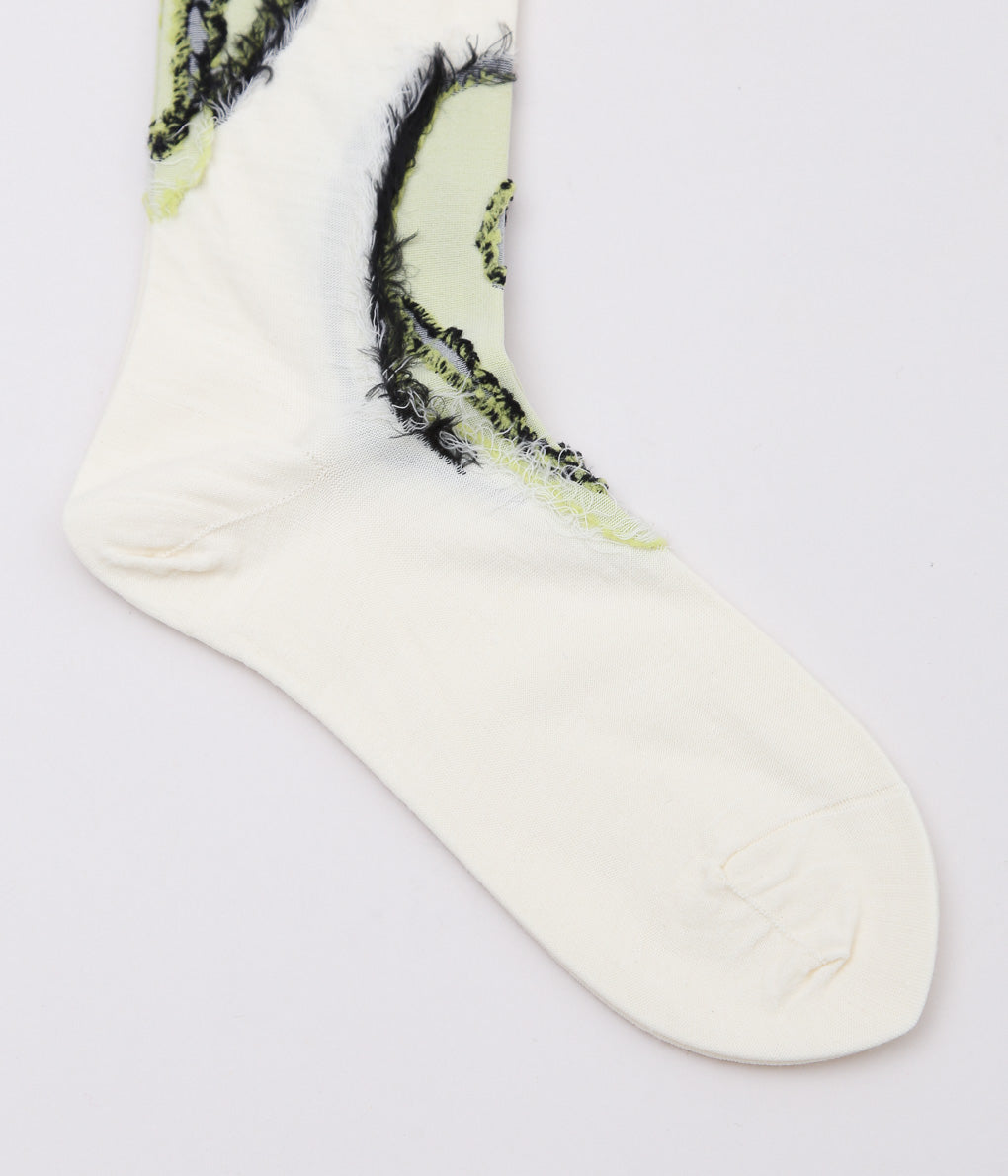 KOTA GUSHIKEN ''MELTED SMILE WITH FRIZBEE REVERSIBLE SOCKS''(WHITE)