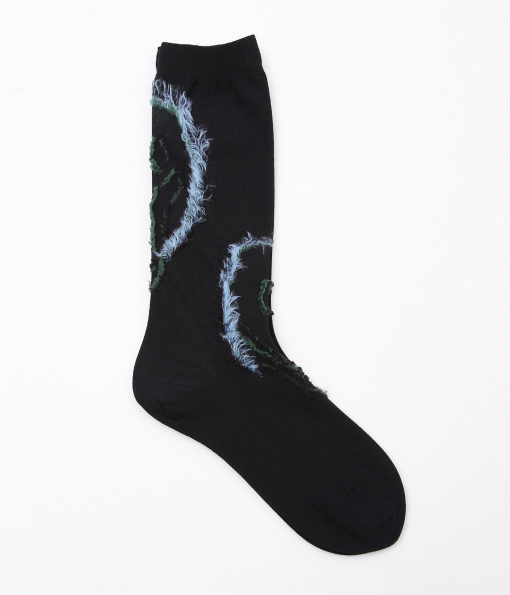 KOTA GUSHIKEN ''MELTED SMILE WITH FRIZBEE REVERSIBLE SOCKS''(BLACK)