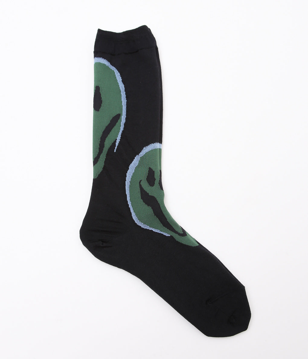 KOTA GUSHIKEN ''MELTED SMILE WITH FRIZBEE REVERSIBLE SOCKS''(BLACK)