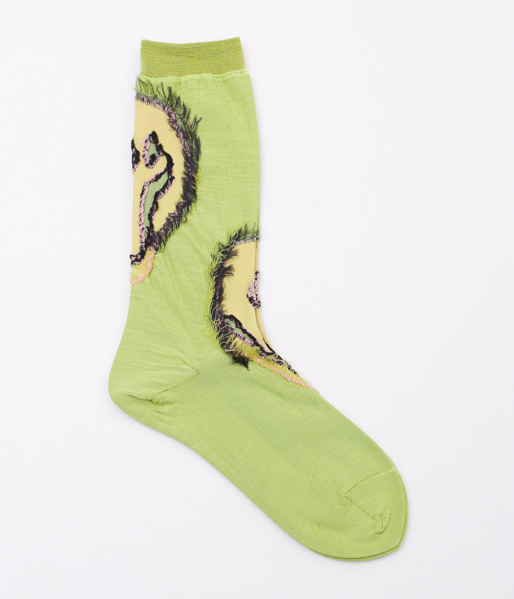 KOTA GUSHIKEN ''MELTED SMILE WITH FRIZBEE REVERSIBLE SOCKS''(YELLOW)