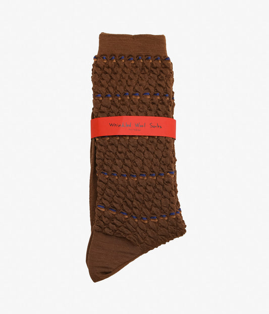 KOTA GUSHIKEN ''WRINKLED WOOL SOCKS'' (BROWN)