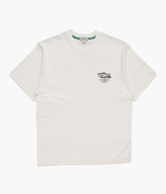 LL BEAN ''MORRILL SHORT-SLEEVE ANIMAL TEE'' (TROUT/NATURAL)