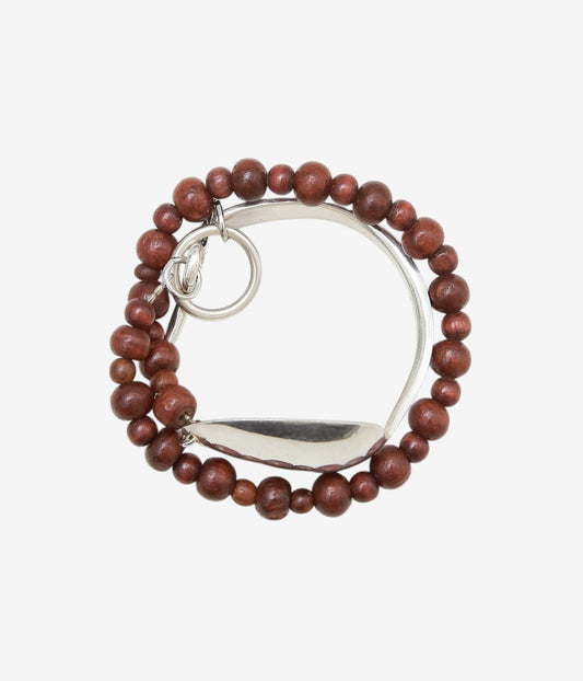LA CATERINA JEWELRY "SMALL WOODEN BEAD BRACELET" (WINE)