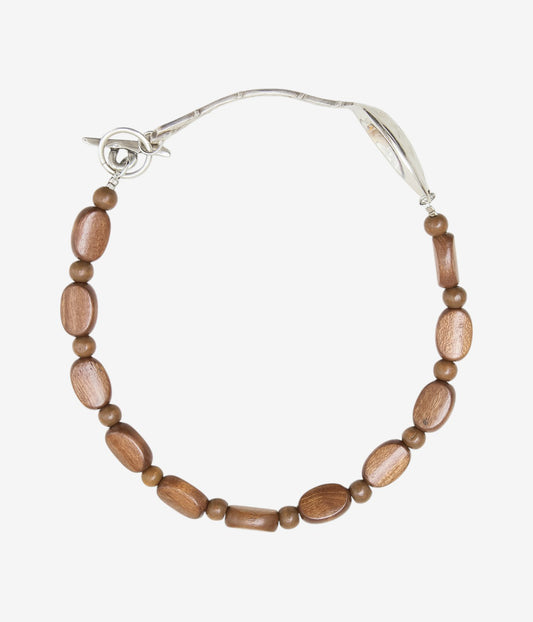 LA CATERINA JEWELRY ''WOODEN BEAD NECKLACE'' (DARK BROWN WOOD)