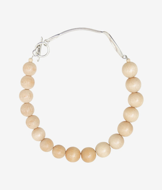LA CATERINA JEWELRY "WOODEN BEAD NECKLACE" (LIGHT WOOD)