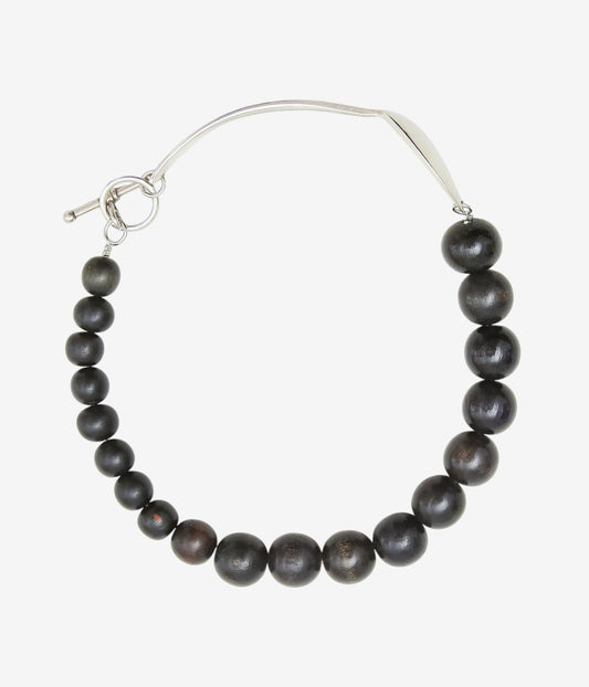 LA CATERINA JEWELRY ''WOODEN BEAD NECKLACE'' (ROUND BLACK WOOD)