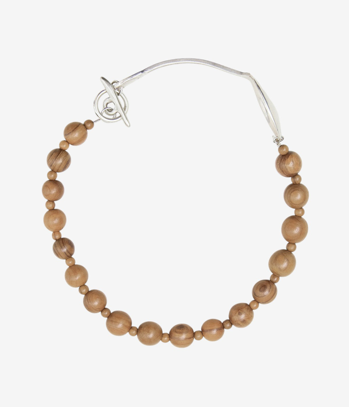 LA CATERINA JEWELRY "WOODEN BEAD NECKLACE" (ROUND BROWN WOOD)