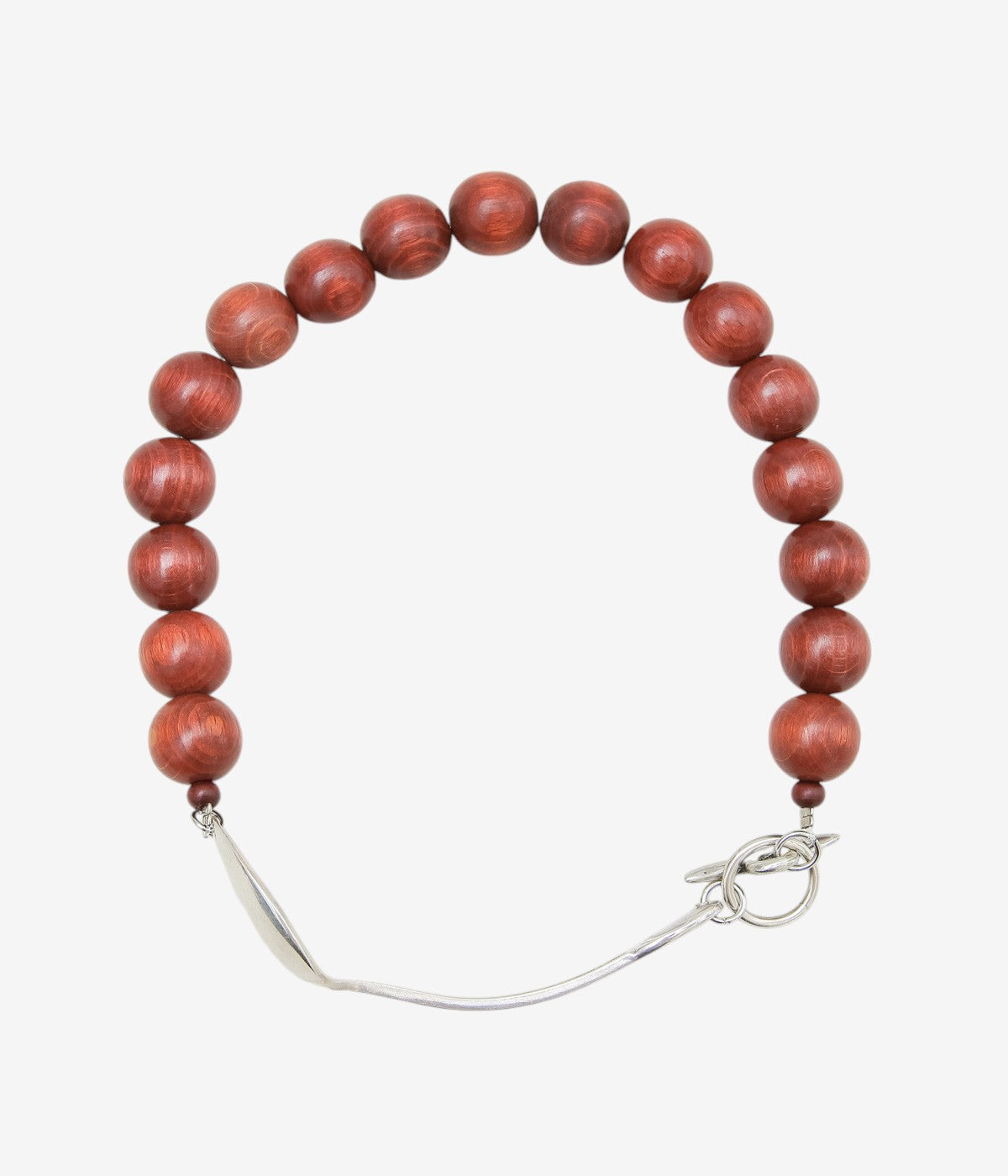 LA CATERINA JEWELRY ''WOODEN BEAD NECKLACE'' (ROUND RED WOOD)
