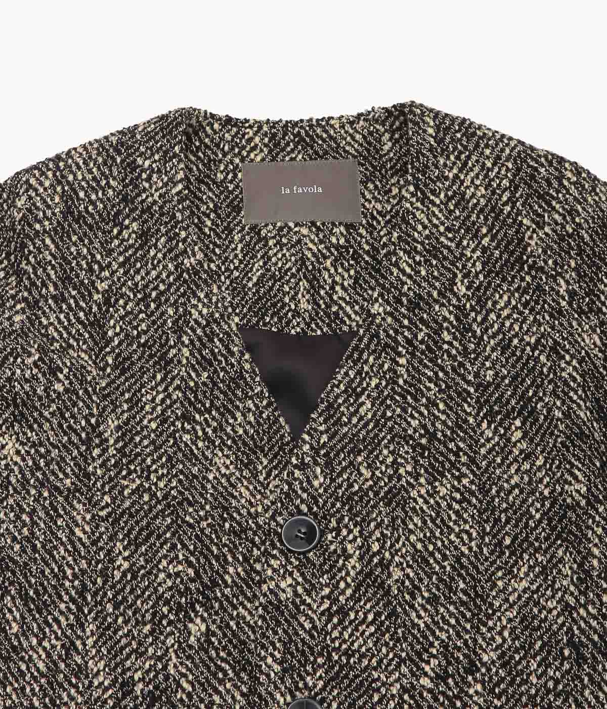 LA FAVOLA ''NO COLLAR JACKET'' (BEIGE x BLACK)
