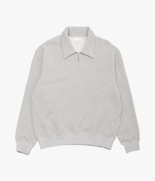 LADY WHITE CO. ''COTTON WOOL QUARTER ZIP SWEATSHIRT'' (HEATHER GREY)