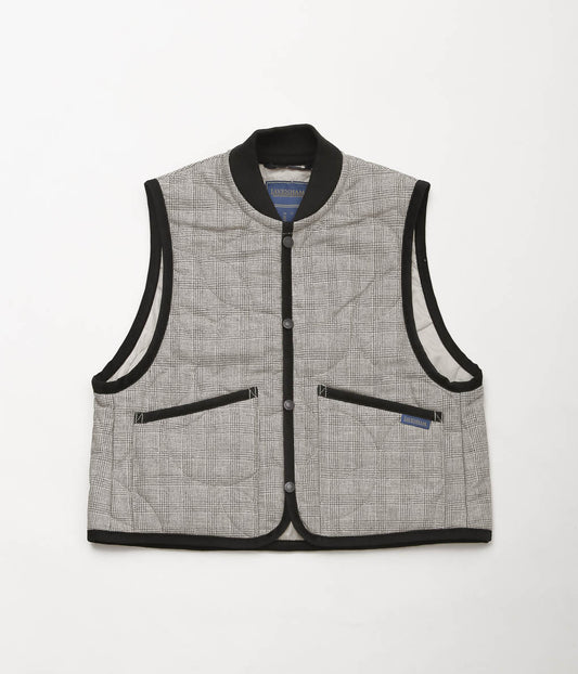 LAVENHAM ''CROPPED BOMBER GILET WOMENS'' (CHECK BLACK)