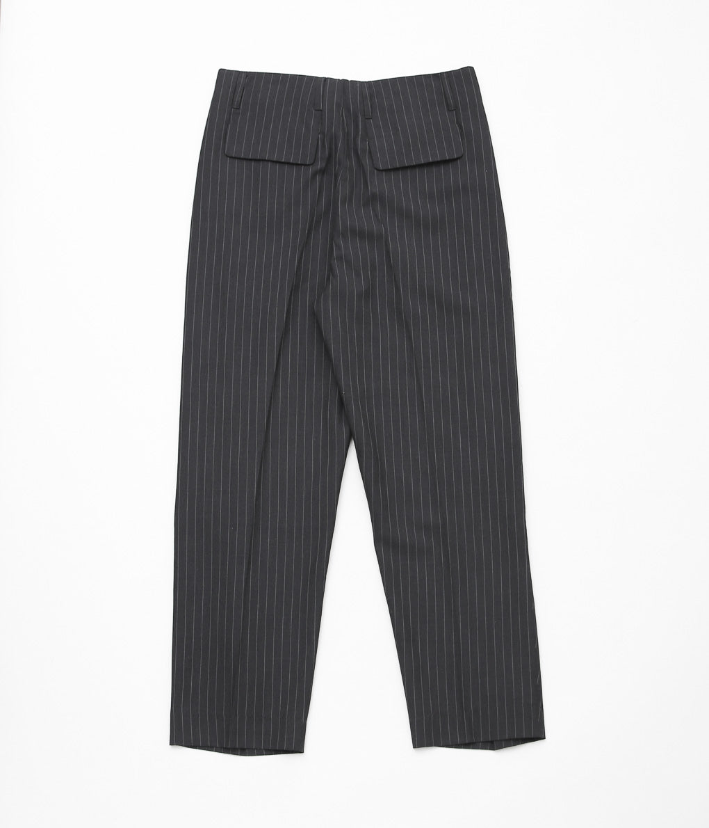 LEA BOBERG ''D.P. TROUSERS (BATEMAN OGDEN)'' (CHARCOAL / WHITE STRIPE)