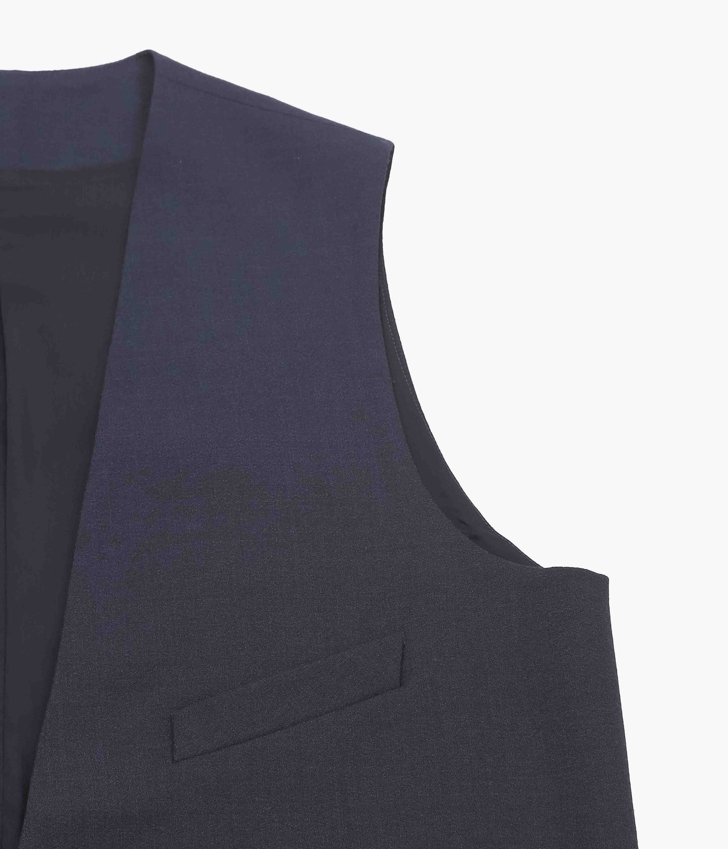 LEA BOBERG ''D.W.VEST｜BRITISH WOOL CREPE'' (NAVY)