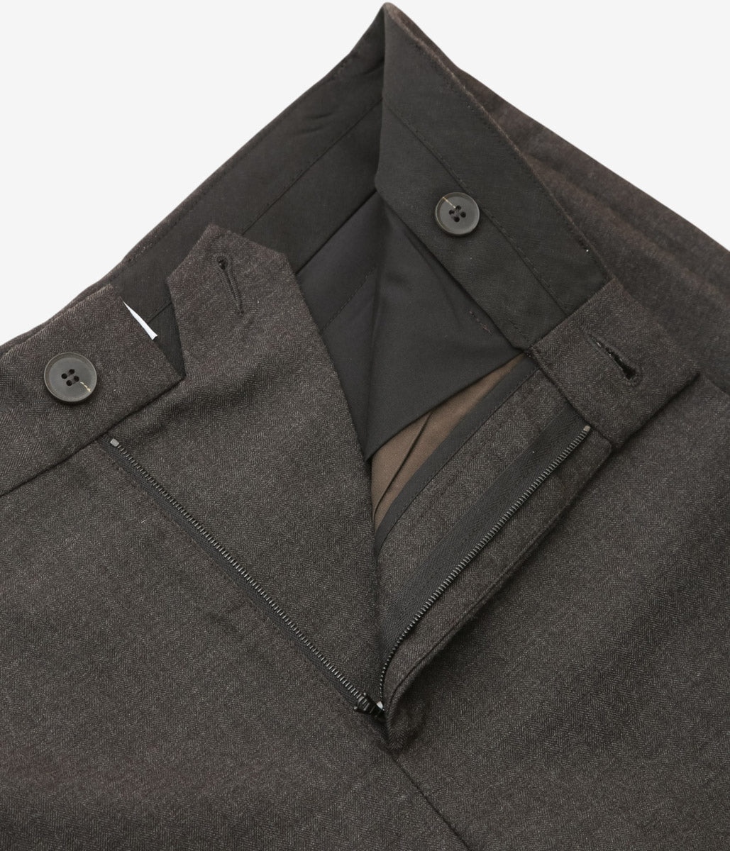 LEA BOBERG ''DP TROUSERS｜JAPANESE HERRINGBONE WOOL'' (BROWN)