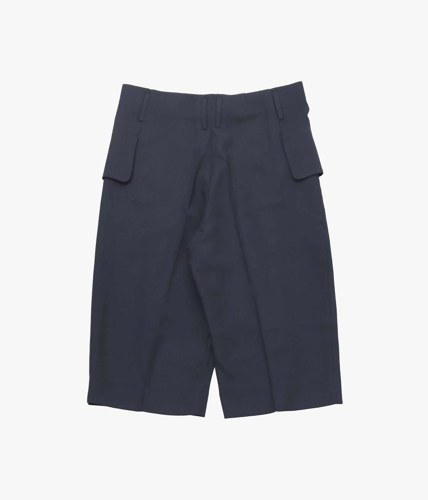 LEA BOBERG ''FLAP POCKET SHORTS｜BRITISH WOOL CREPE'' (NAVY)