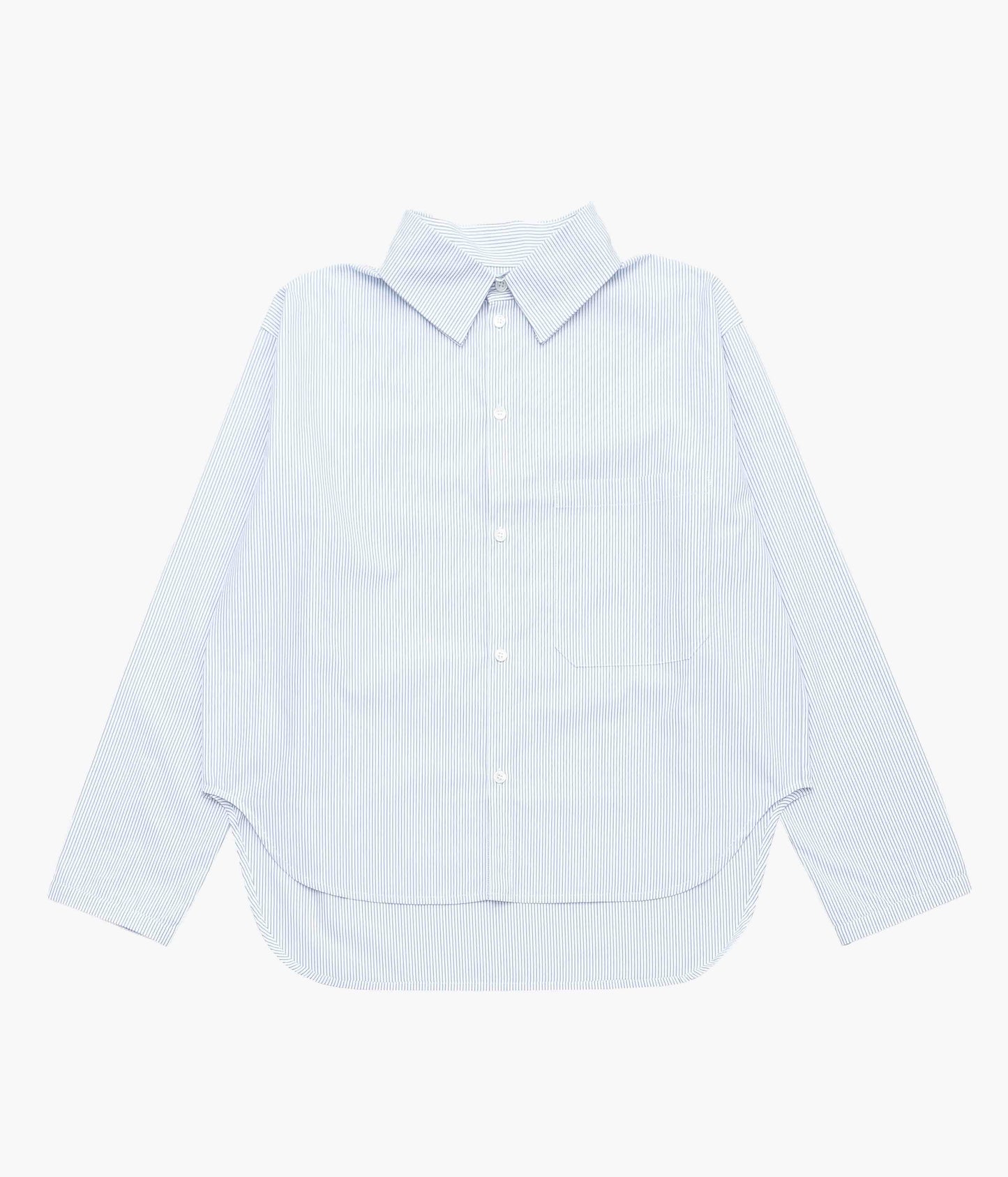 LEA BOBERG ''PATCH POCKET SHIRT｜BRITISH COTTON'' (NAVY STRIPED)