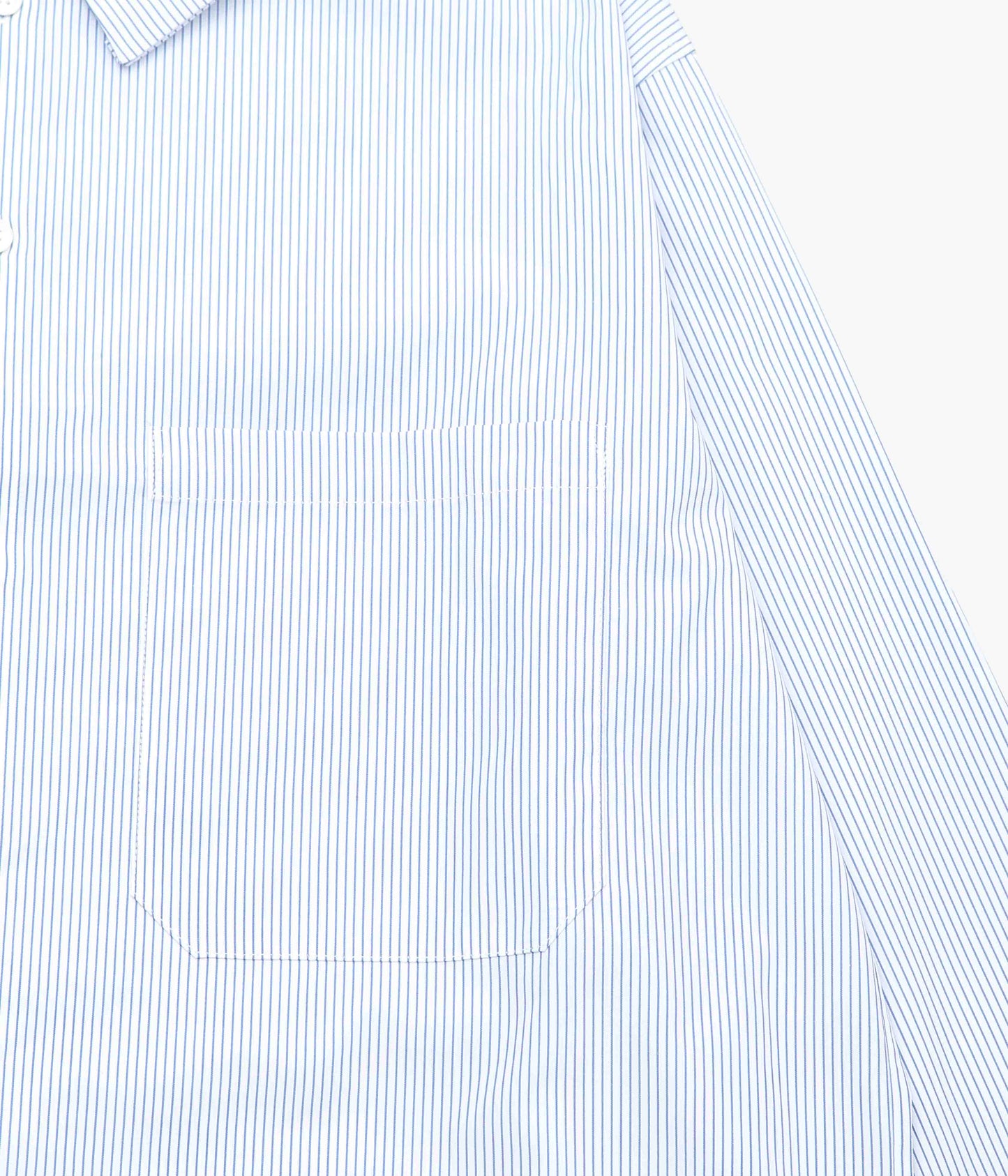 LEA BOBERG ''PATCH POCKET SHIRT｜BRITISH COTTON'' (NAVY STRIPED)