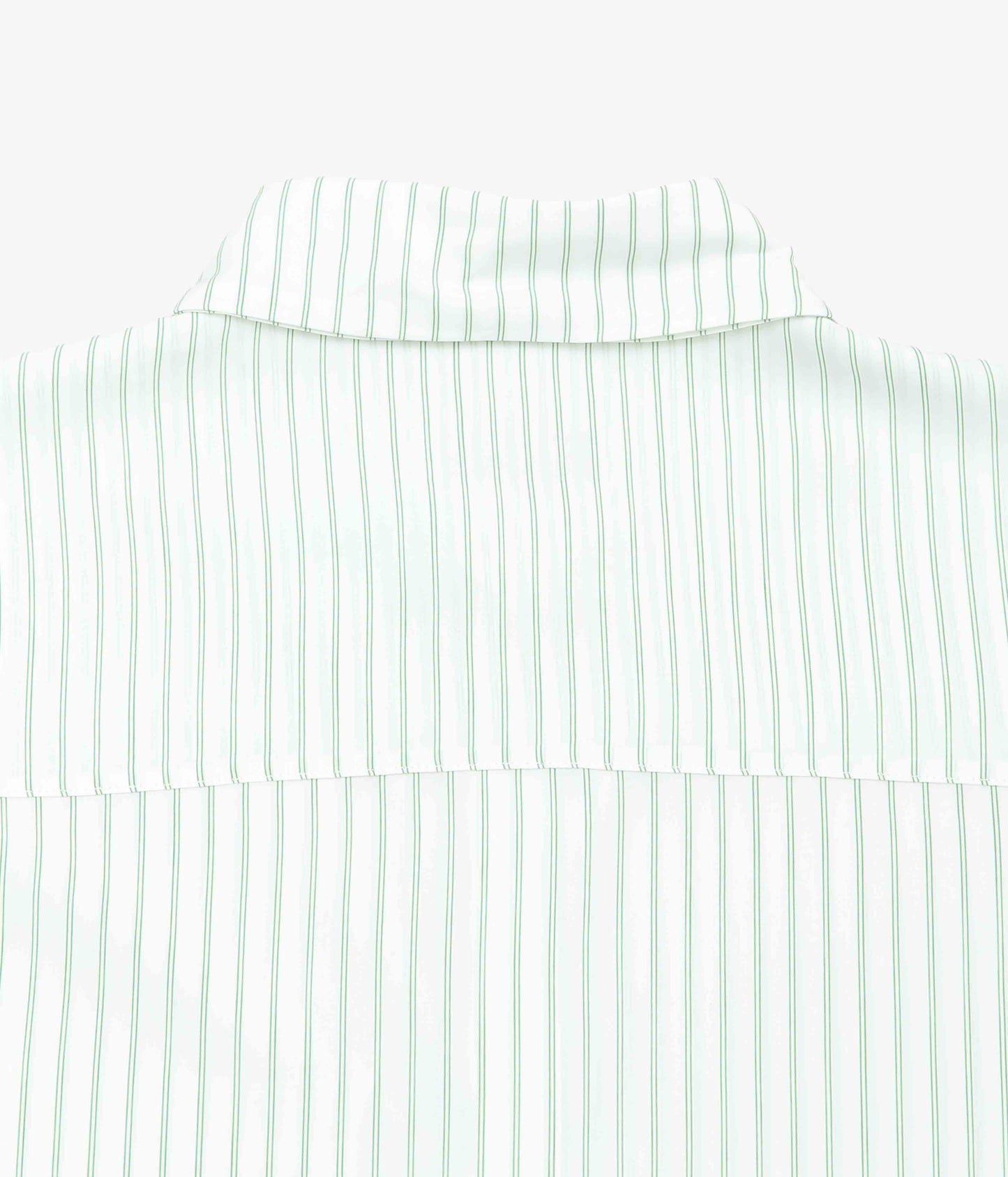 LEA BOBERG ''PATCH POCKET SHIRT｜JAPANESE TENCEL STRIPES'' (GREEN / WHITE STRIPE)
