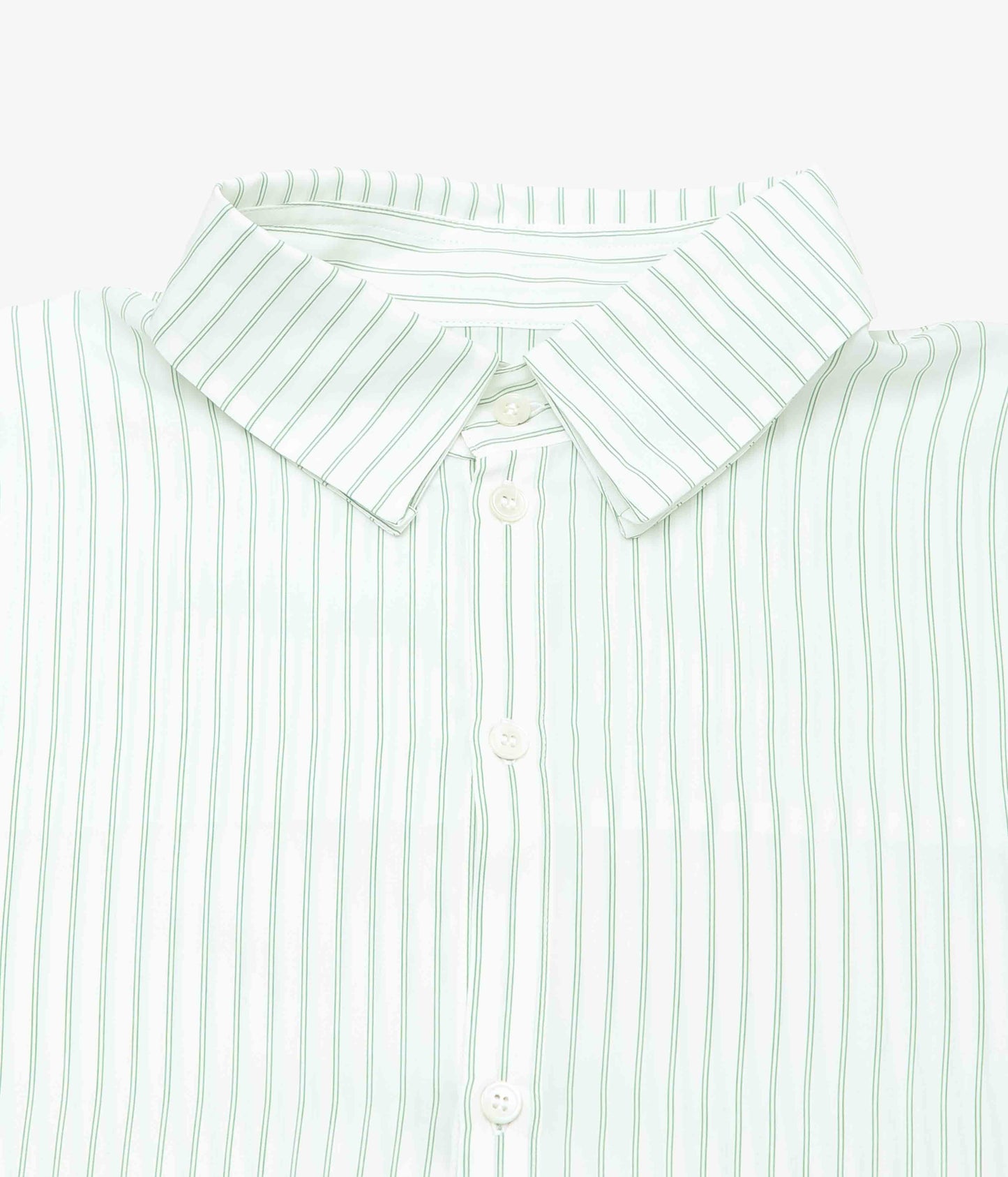 LEA BOBERG ''SC SHIRT｜JAPANESE TENCEL STRIPES'' (GREEN / WHITE STRIPE)