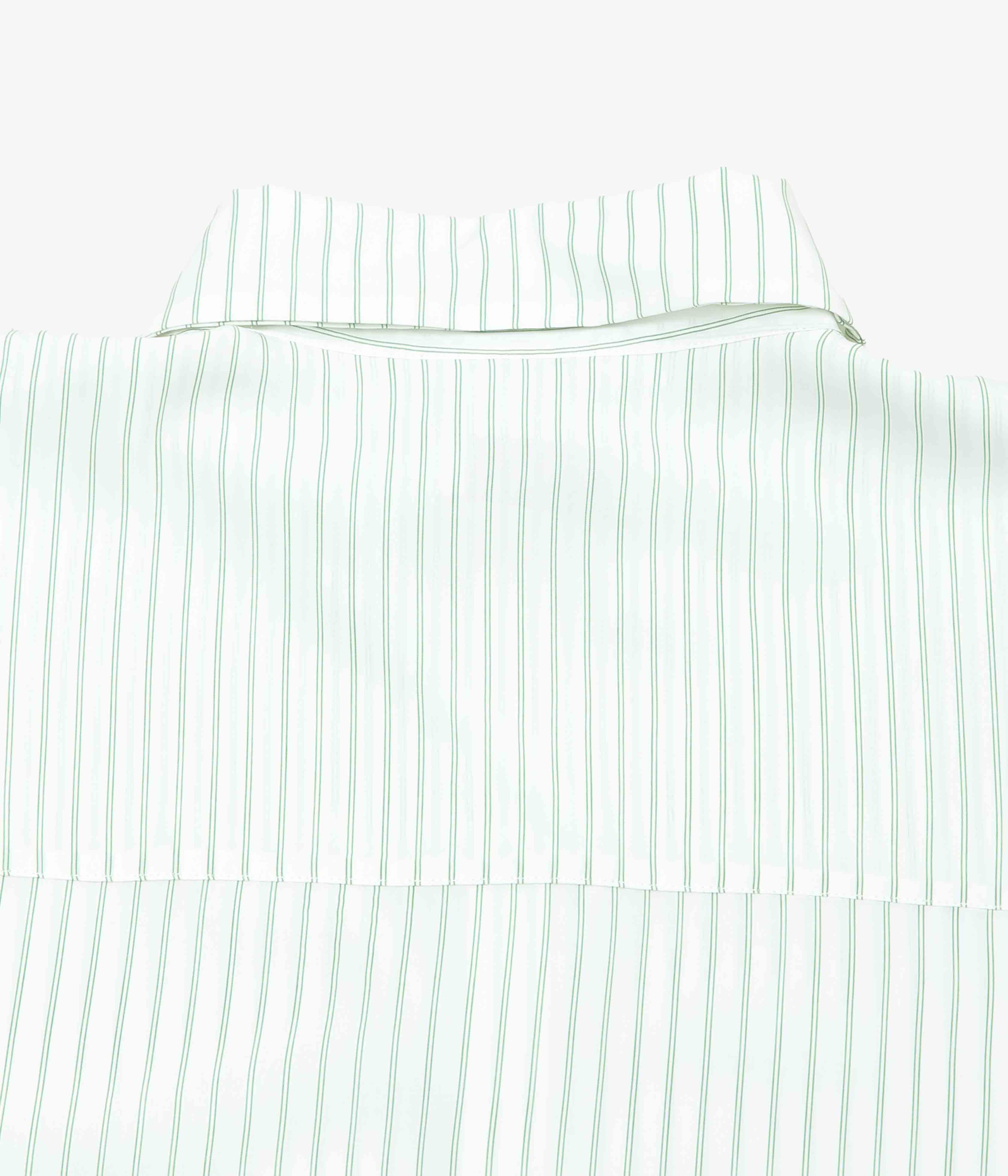 LEA BOBERG ''S.C. SHIRT｜JAPANESE TENCEL STRIPES'' (GREEN / WHITE