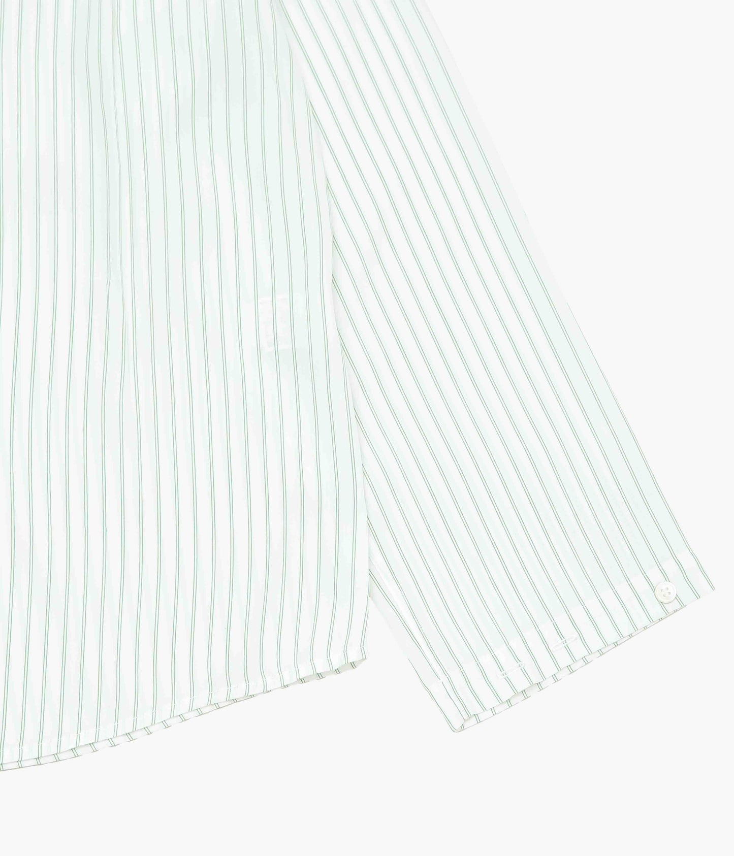 LEA BOBERG ''SC SHIRT｜JAPANESE TENCEL STRIPES'' (GREEN / WHITE STRIPE)