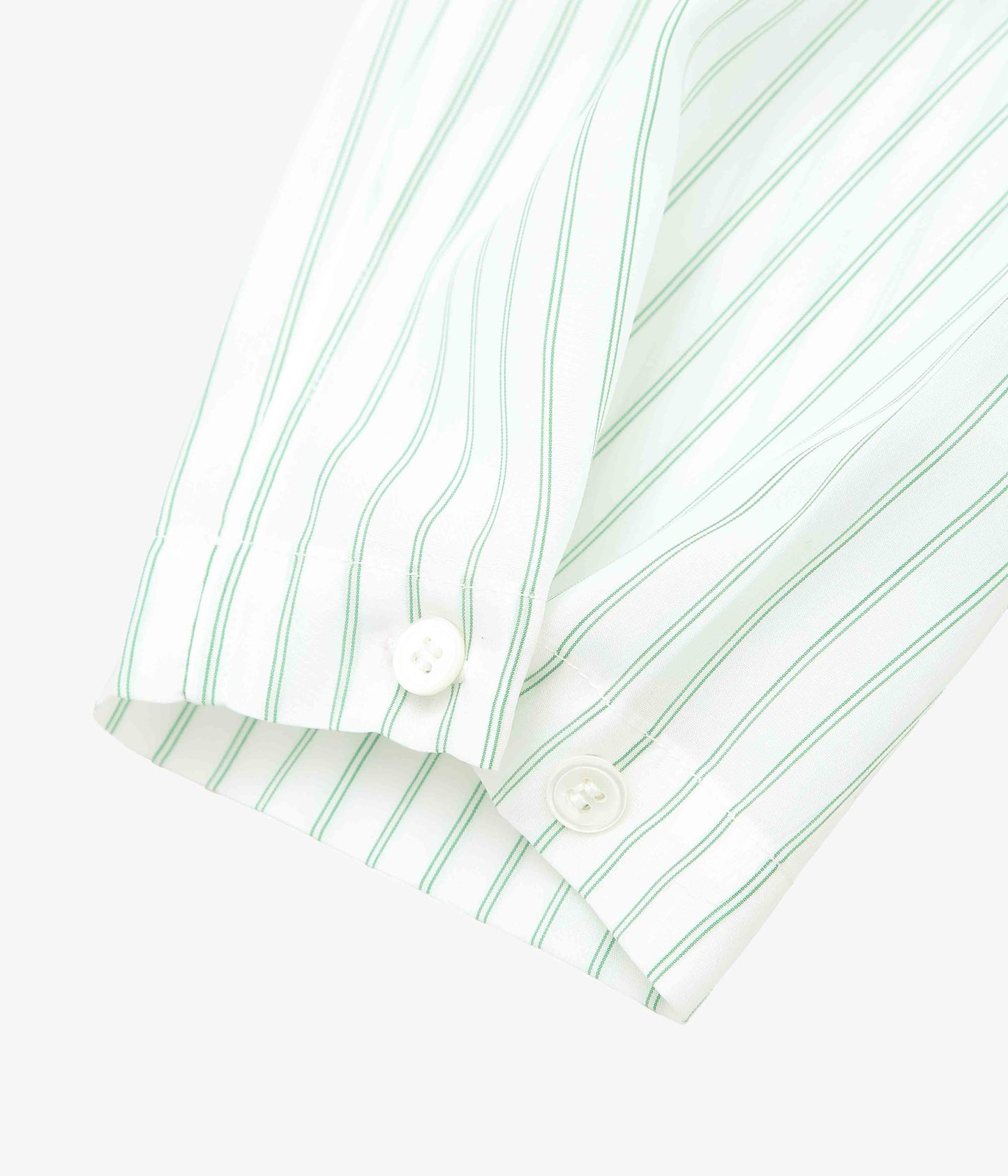 LEA BOBERG ''SC SHIRT｜JAPANESE TENCEL STRIPES'' (GREEN / WHITE STRIPE)