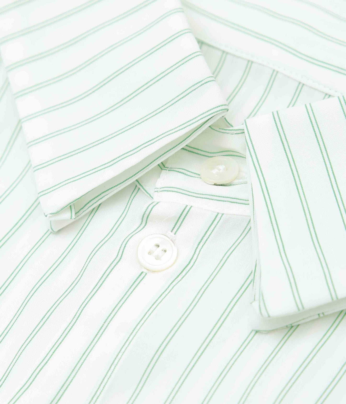 LEA BOBERG ''SC SHIRT｜JAPANESE TENCEL STRIPES'' (GREEN / WHITE STRIPE)